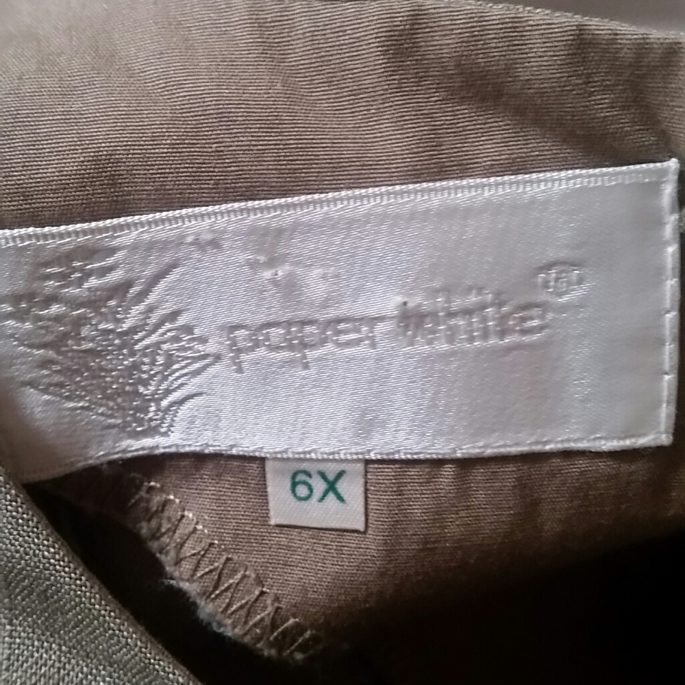 Vintage Paper White Girl's Linen Dress 6X - Picture 5 of 11